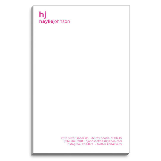 Bold Initials with Name Notepads